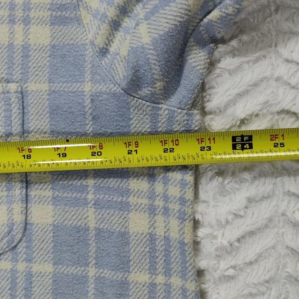 423. Faherty Legend Sweater Shirt | Color: Light Blue/Off-White Plaid - Picture 2 of 9
